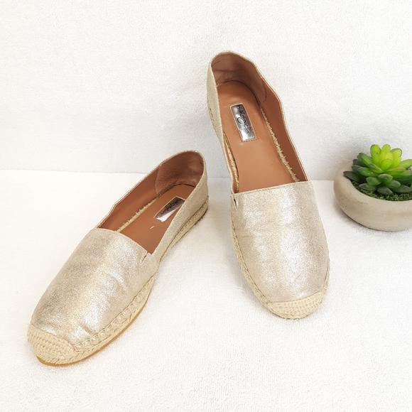 HALOGEN GOLD LEATHER ESPADRILLES - Picture 4 of 16